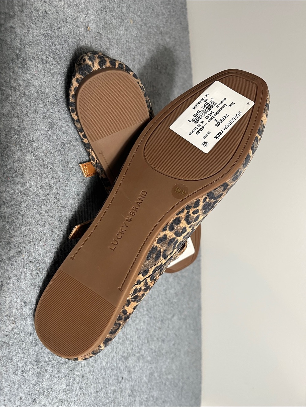 Lucky Brand Leopard Print Mary Jane Flats - Tan & Black - Picture 4 of 5